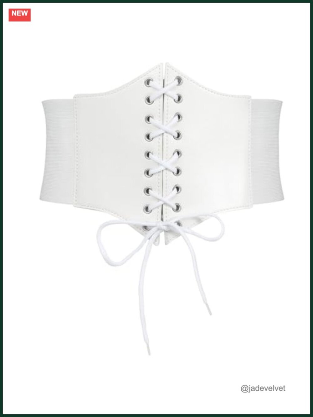 Lace Up Elastic Waist Corset Belt PU Leather Snap Closure Waspie Costume Belt